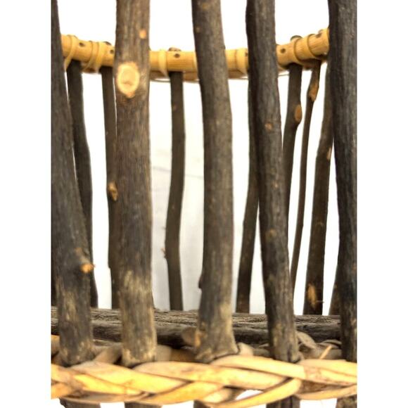 VTG Primitive Pine Tree Branch Gathering Basket Rustic Wooden Bowl 11.5"x9" - Picture 16 of 16